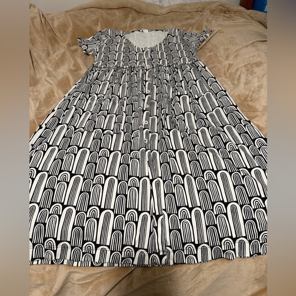 Kate Quinn Black and White Rainbow Organic Cotton Dress Women’s Small